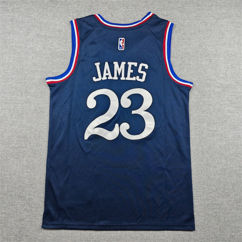 Men's Philadelphia 76ers LeBron James #23 Navy 2025/26 Swingman Jersey - City Edition