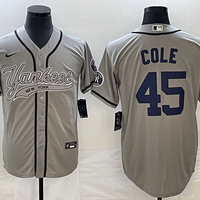 Men's New York Yankees Gerrit Cole #45 Gray Player Jersey1 Joint Edition