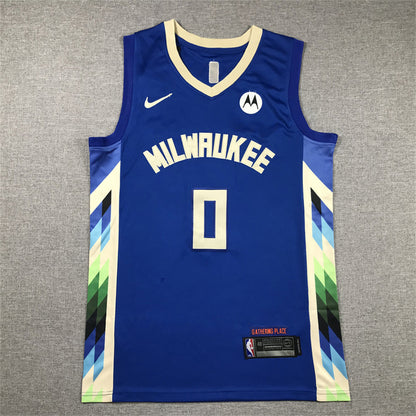 Men's Milwaukee Bucks Damian Lillard #0 Royal 2022/23 Swingman Jersey1 - City Edition