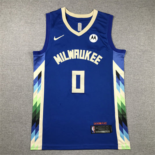 Men's Milwaukee Bucks Damian Lillard #0 Royal 2022/23 Swingman Jersey1 - City Edition