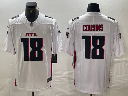 Men's Atlanta Falcons Kirk Cousins #18 White Game Player Jersey1