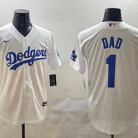 Men's Los Angeles Dodgers White #1 Dad Replica Player Jersey1