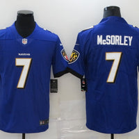 Trace McSorley #7 Baltimore Ravens Purple Game Player Jersey - JerseysFreak
