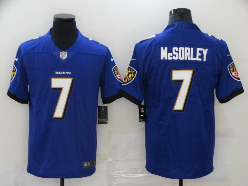 Trace McSorley #7 Baltimore Ravens Purple Game Player Jersey - JerseysFreak