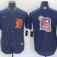 Men's Detroit Tigers Navy Alternate Authentic Logo Team Jersey1