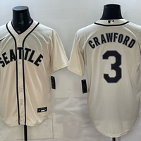 Men's Seattle Mariners JP Crawford #3 Cream Replica Player Jersey