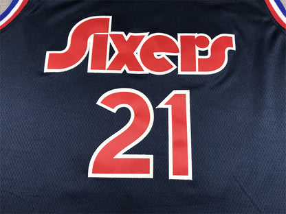 Men's Philadelphia 76ers Joel Embiid Navy 2021/22 Swingman Jersey1 - City Edition