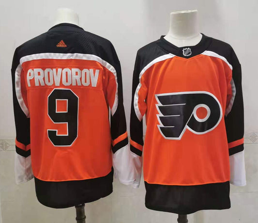 Men's Philadelphia Flyers Ivan Provorov #9 Orange Player Game Jersey1