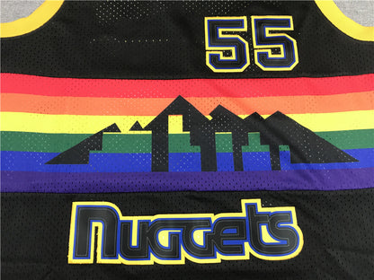 Men's Denver Nuggets Dikembe Mutombo 1991-92 Black Hardwood Classics Swingman Jersey1