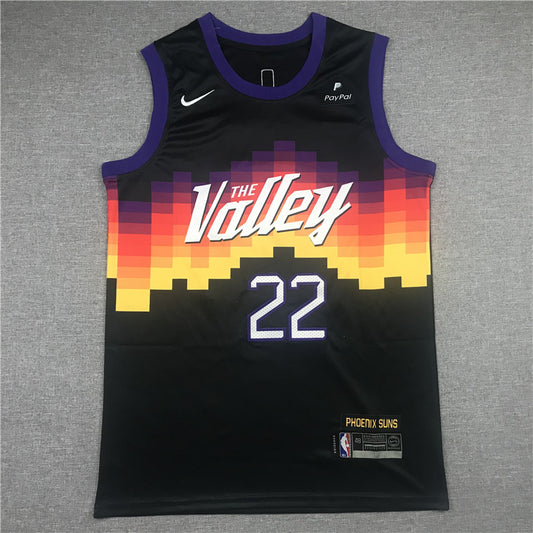Men's Phoenix Suns DeAndre Ayton #22 NBA Black Replica Jersey1 - City Edition