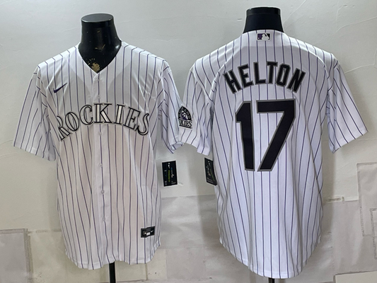 Men's Colorado Rockies Todd Helton #17 White Home Replica Jersey