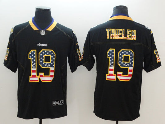 Men's Minnesota Vikings Adam Thielen #19 Black Game Jersey1
