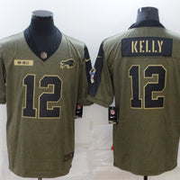 Men's Buffalo Bills Jim Kelly #12 Brown Game Jersey1