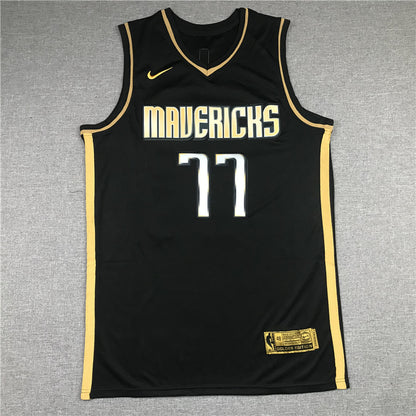 Men's Dallas Mavericks Luka Doncic #77 Swingman Player Jersey1 Black