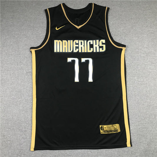 Men's Dallas Mavericks Luka Doncic #77 Swingman Player Jersey1 Black