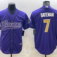 Men's Baltimore Ravens Rashod Bateman #7 Purple Player Jersey1 Joint Edition
