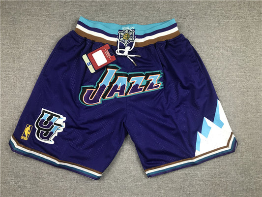 Men's Utah Jazz Purple 1996-97 Hardwood Classics Basketball Shorts1