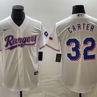 Men's Texas Rangers Evan Carter #32 White Home Replica Player Jersey1