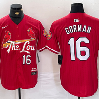 Men's St. Louis Cardinals Nolan Gorman #16 Red 2024 City Connect Limited Player Jersey1