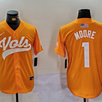 Men's Tennessee Volunteers Christian Moore #1 Orange Game Jersey
