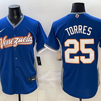 Men's Venezuela Baseball Gleyber Torres #25 Royal 2026 World Baseball Classic Stadium Jersey