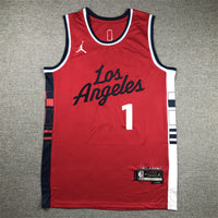 Men's LA Clippers James Harden #1 Red Swingman Player Jersey1