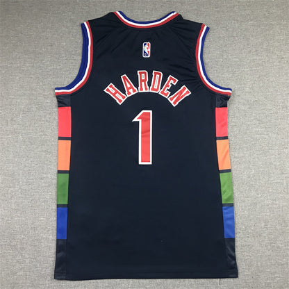 Men's Philadelphia 76ers James Harden Navy 2021/22 Swingman Jersey1 City Edition