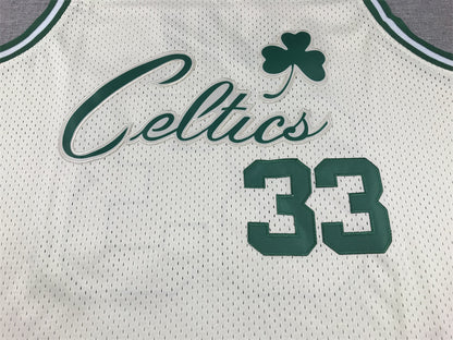 Men's Boston Celtics Larry Bird #33 Cream Hardwood Classics Swingman Jersey1