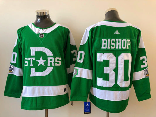 Men's Dallas Stars Ben Bishop #30 Green Breakaway Player Jersey1