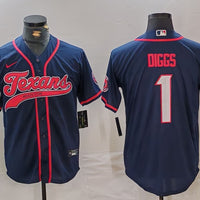 Men's Houston Texans Stefon Diggs #1 Navy Player Jersey1