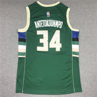 Men's Milwaukee Bucks Giannis Antetokounmpo #34 Green Player Jersey1