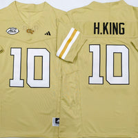 Men's Georgia Tech Football Haynes King #10 Gold Player Jersey