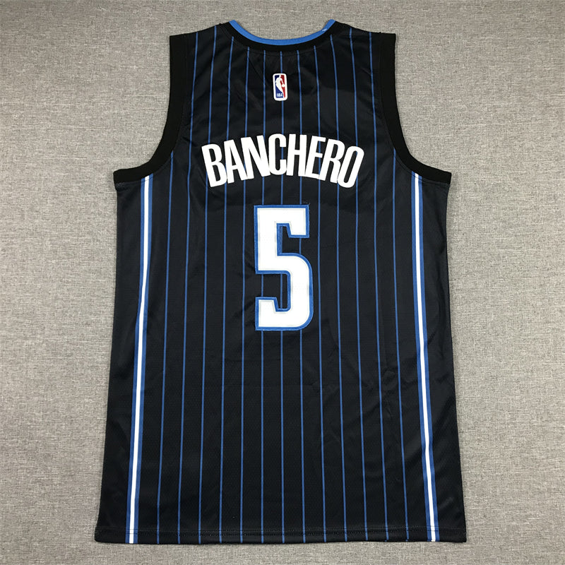 Men's Orlando Magic Paolo Banchero #5 Black 2022/23 Swingman Jersey1 - Icon Edition
