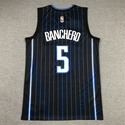 Men's Orlando Magic Paolo Banchero #5 Black 2022/23 Swingman Jersey1 - Icon Edition