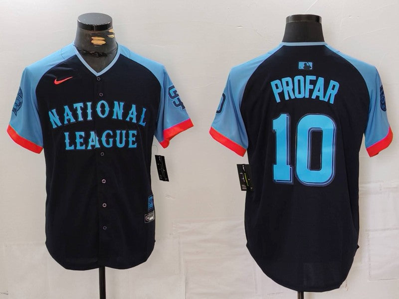 Men's National League Jurickson Profar #10 Navy 2024 MLB All-Star Game Limited Player Jersey1