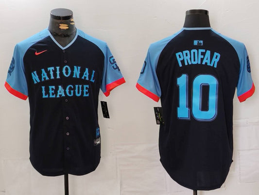 Men's National League Jurickson Profar #10 Navy 2024 MLB All-Star Game Limited Player Jersey1