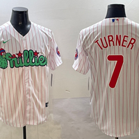 Men's Philadelphia Phillies Trea Turner #7 White Replica Team Jersey1