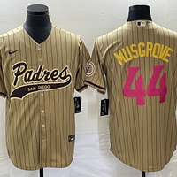 Men's San Diego Padres Joe Musgrove #44 Tan Replica Player Jersey1 Joint Edition