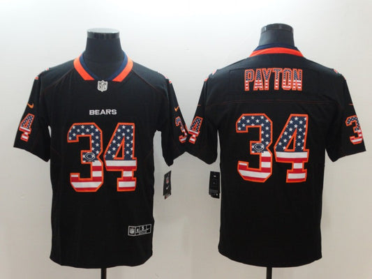 Men's Chicago Bears Walter Payton #34 Black Game Jersey1
