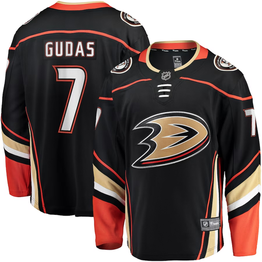 Men's Anaheim Ducks Radko Gudas #7 Black Home Breakaway Jersey1