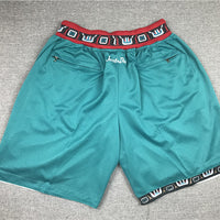 Men's Memphis Grizzlies Green Embroidered Pocket Basketball Shorts1