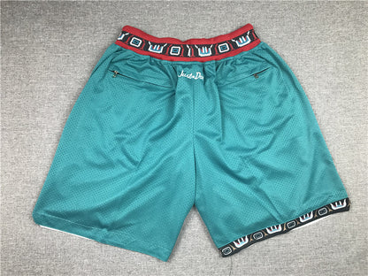 Men's Memphis Grizzlies Green Embroidered Pocket Basketball Shorts1