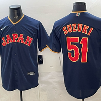 Men's Japan Baseball Seiya Suzuki #51 Navy 2026 World Baseball Classic Stadium Jersey