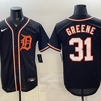 Men's Detroit Tigers Riley Greene #31 Fashion Replica Black Out Jersey