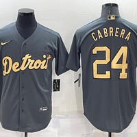 Men's Detroit Tigers Miguel Cabrera #24 Gray Stitched Jersey1