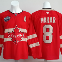 Men's Canada 2025 4 Nations Face-Off Cale Makar #8 Red Player Jersey
