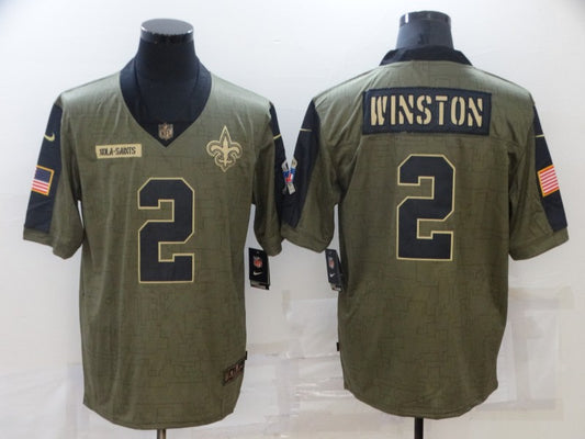 Men's New Orleans Saints Jameis Winston #2 Brown Game Jersey1