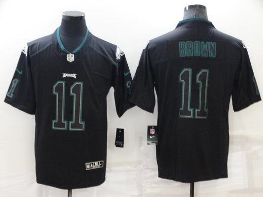 Men's Philadelphia Eagles A.J. Brown #11 Black Team Game Jersey1