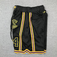 Men's Los Angeles Lakers #8-24 Black Pocket Shorts1