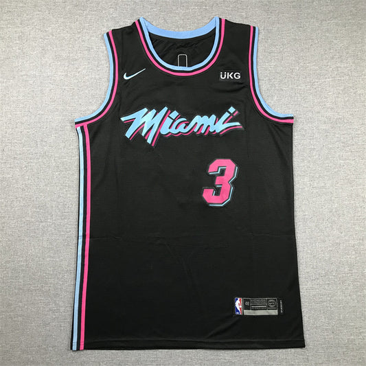 Men's Miami Heat Dwyane Wade #3 Black Swingman Player Jersey1